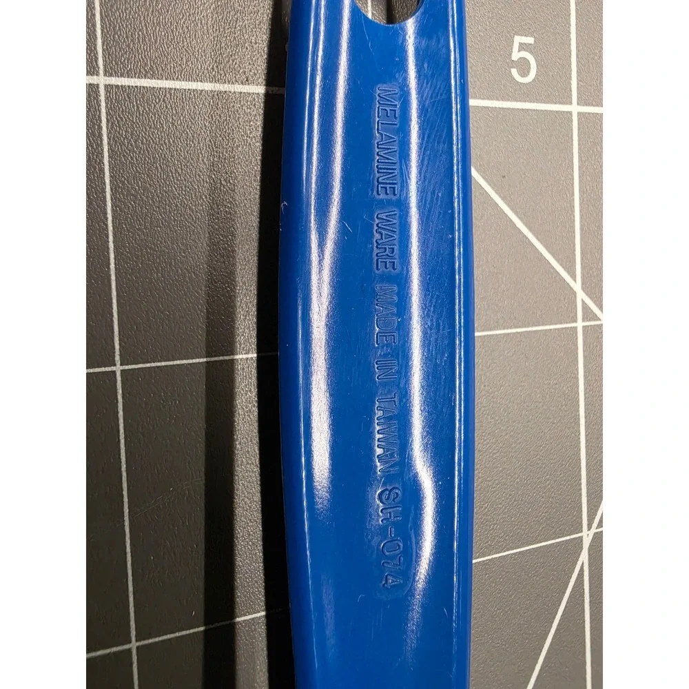 Vintage Blue Melamine Kitchen Serving Fork 11.5 Inch Long Handle Made in Taiwan
